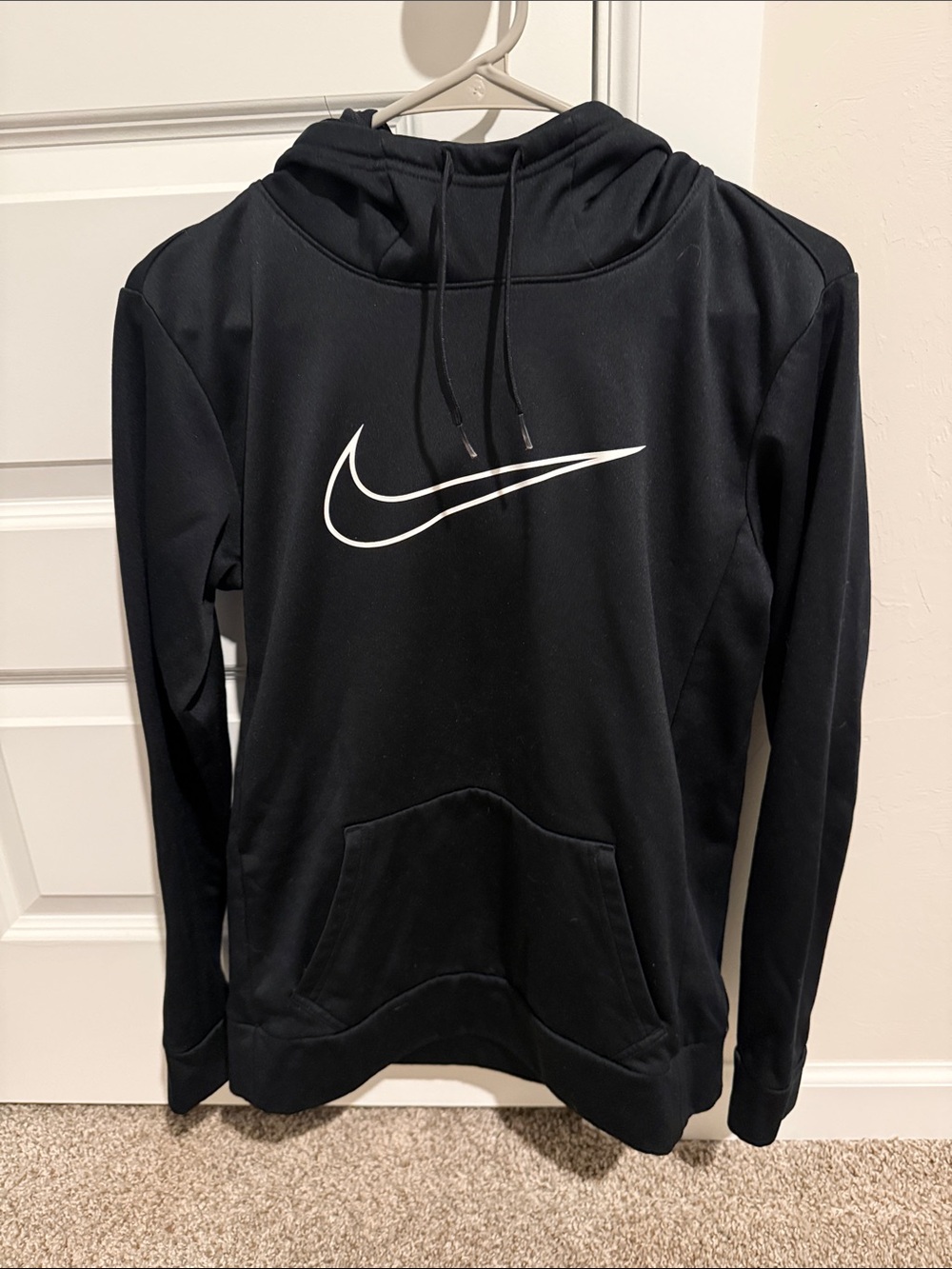 Nike Black Hoodie with White Swoosh Logo